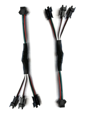Heavy Duty RGB 18AWG 3 Pin JST Plug Splitters for SK6812 WS2812 (2-pack)