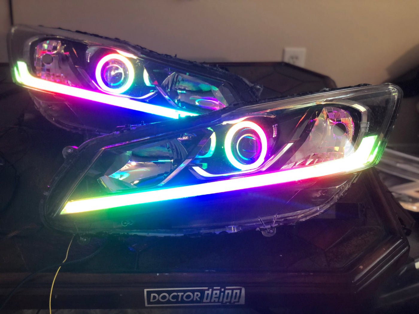 9th Gen Accord SEDAN RGB Chasing Halo Projector Headlight Assemblies