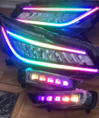 9th Gen Accord Touring Headlight & Fog Light Complete Assemblies Bundle