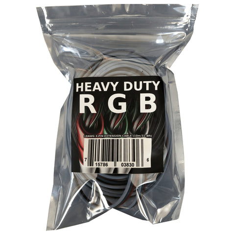 Heavy Duty RGB Extension Cable 18AWG 3PIN 33FT 10M