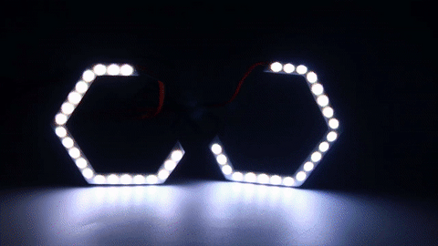 Color Chasing Open Hex Rings - Directional Silicone