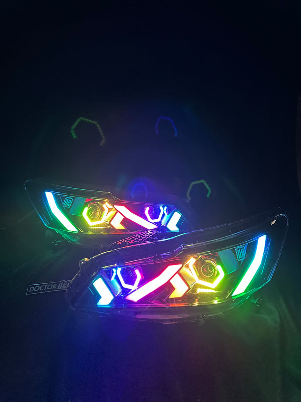 9th Gen Accord SEDAN RGB Chasing LAMBO Style Headlights