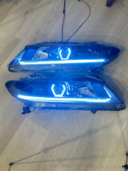 2013-2015 Accord COUPE RGB Chasing Halo Projector Headlight Assemblies