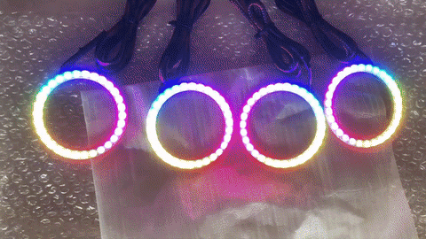 RGB Chasing Angel Eye Halo Rings - Directional Silicone