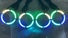 RGB Chasing Angel Eye Halo Rings - Directional Silicone